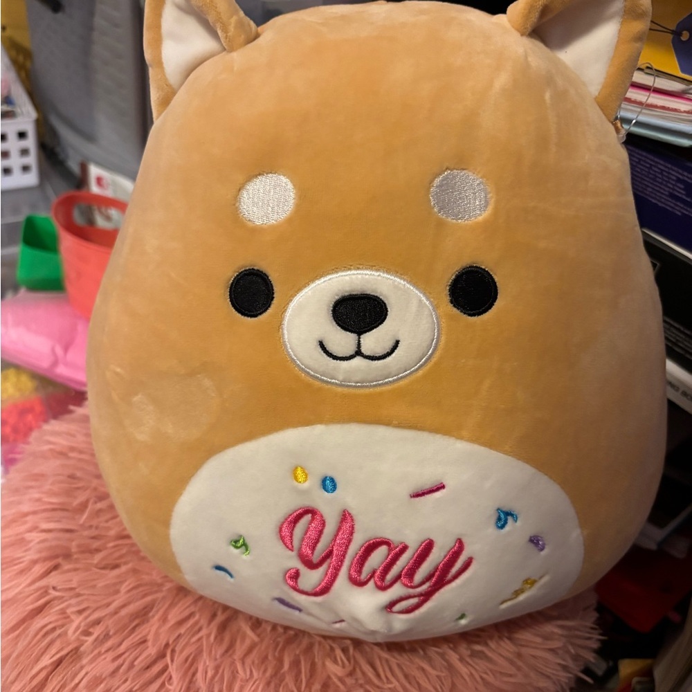 Squishmallows Tan and White Stuffed Animal